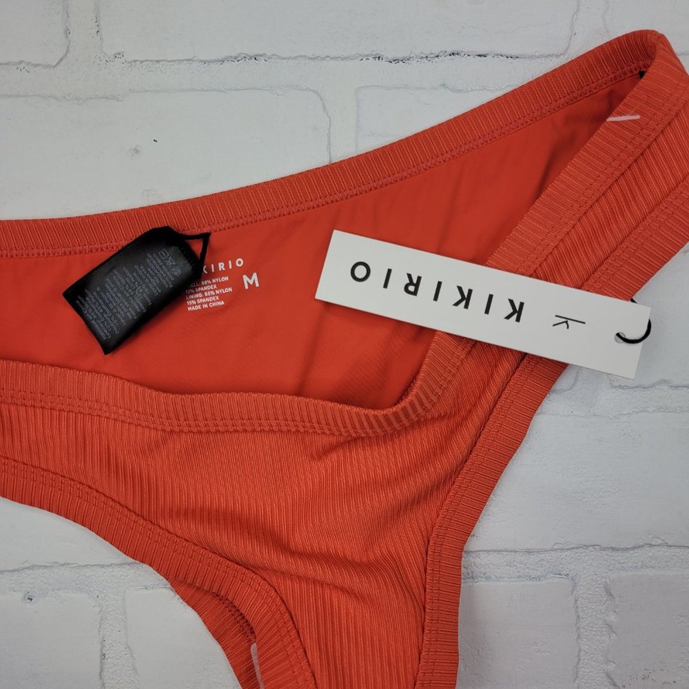 NWT Kikirio | ASOS Ayla Rib Cheeky Hipster Bikini Bottom Mars Orange Medium - Picture 4 of 6